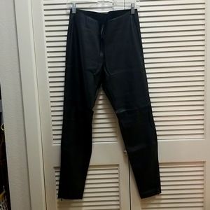 High waisted faux leather pants